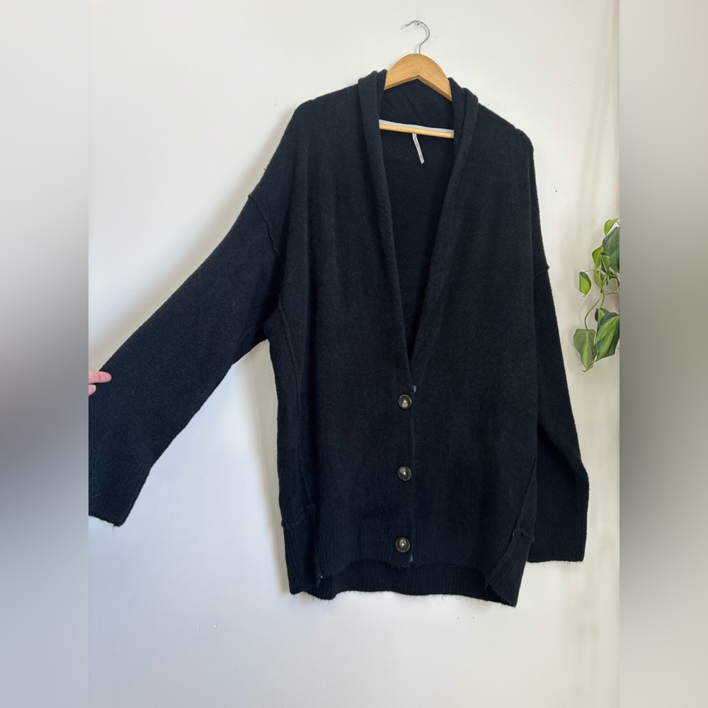 Free People Cashmere Cardigan In Black